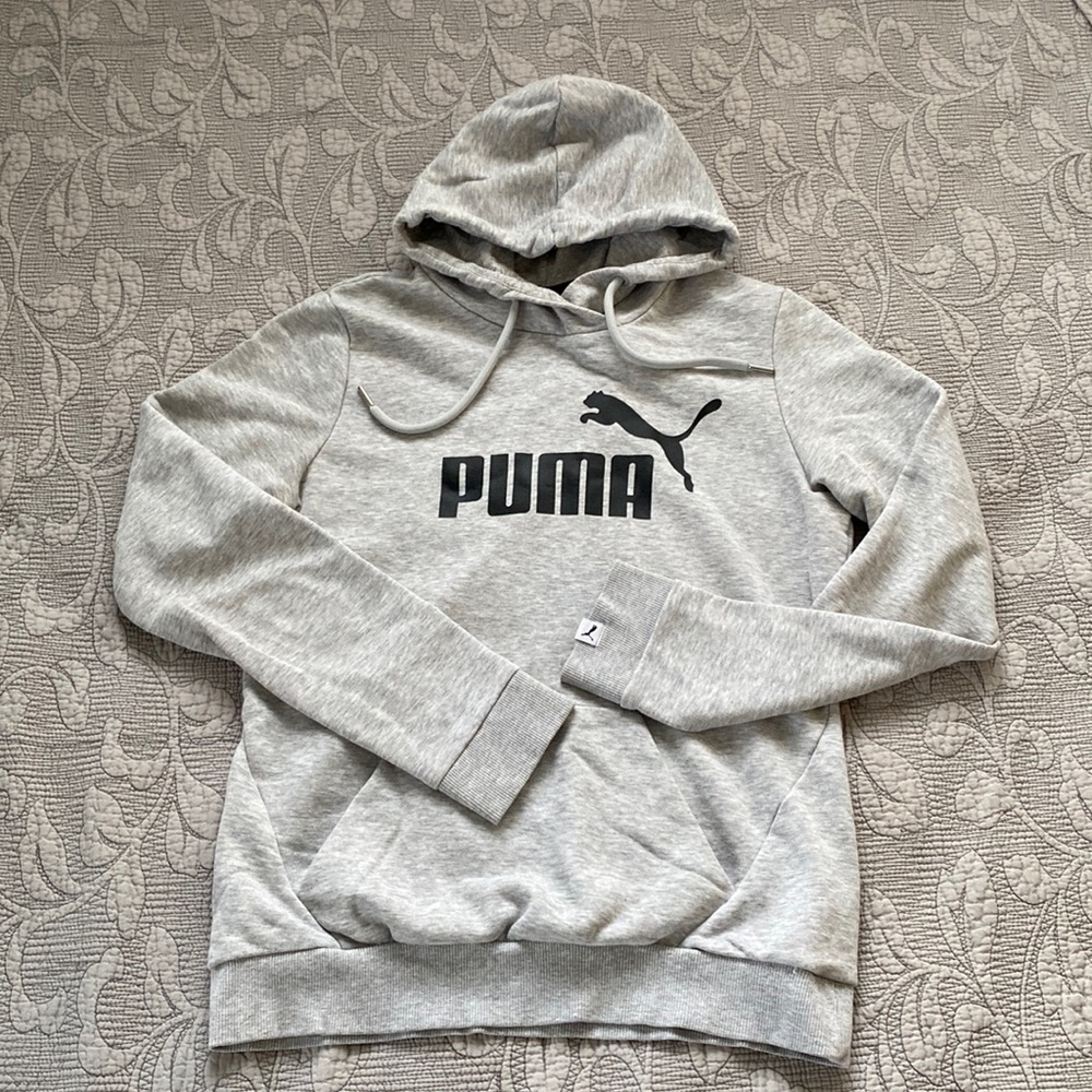 ⭐️ 2 for $10 Grey Puma hoodie size small